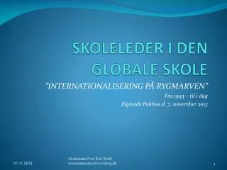 skoleleder i den globale skole