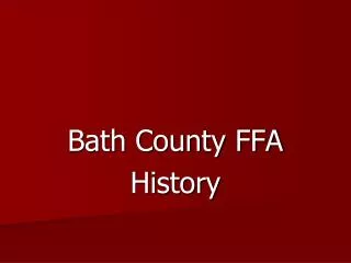 Bath County FFA History