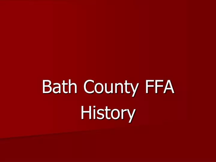 bath county ffa history