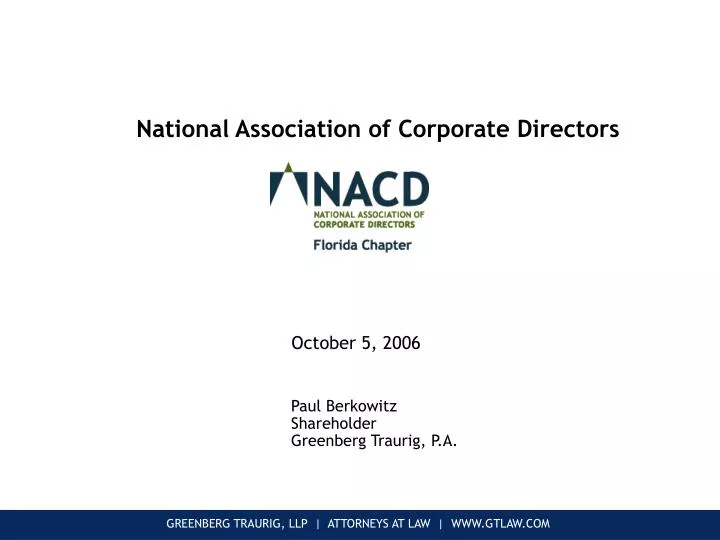 national association of corporate directors