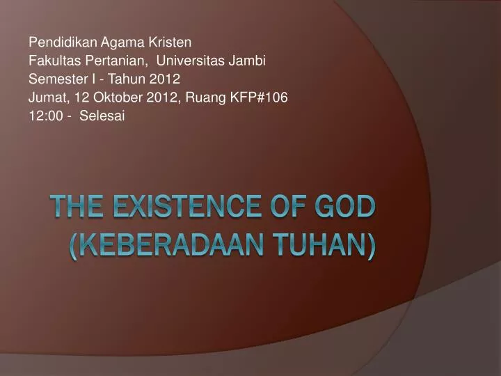the existence of god keberadaan tuhan
