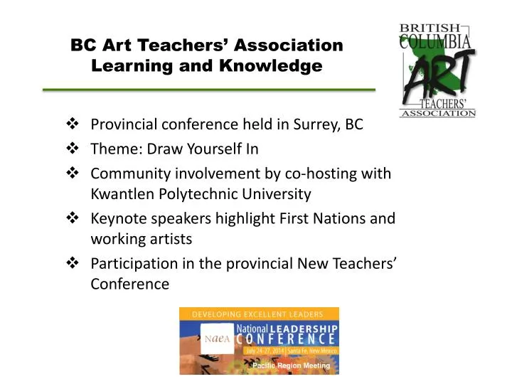 bc art teachers association learning and knowledge