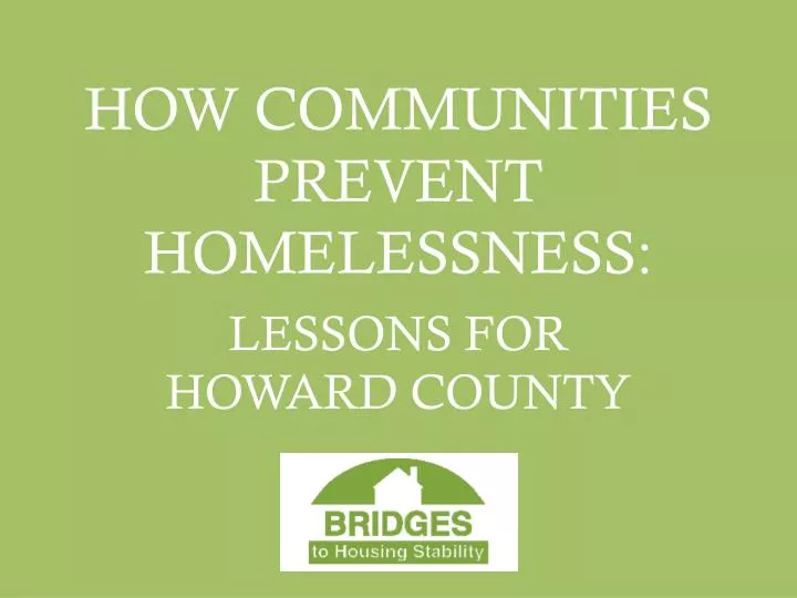 how communities prevent homelessness
