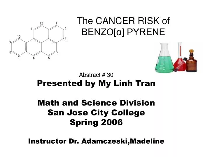 the cancer risk of benzo pyrene