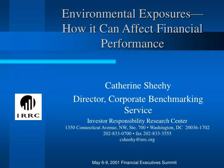 environmental exposures how it can affect financial performance