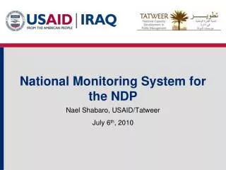 National Monitoring System for the NDP