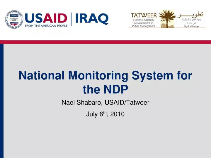 national monitoring system for the ndp