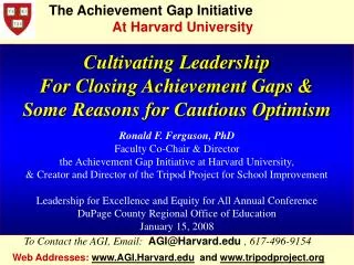 Cultivating Leadership For Closing Achievement Gaps &amp; Some Reasons for Cautious Optimism