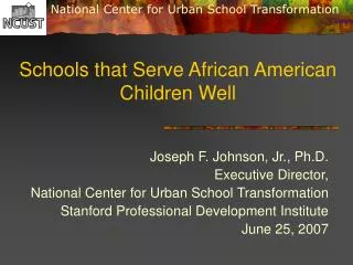Schools that Serve African American Children Well