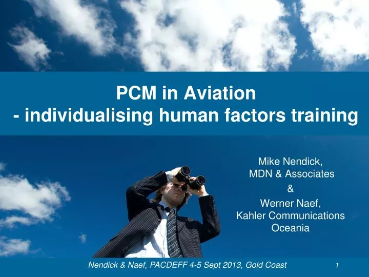 pcm in aviation individualising human factors training