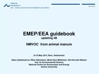 EMEP/EEA guidebook updating 4B NMVOC from animal manure