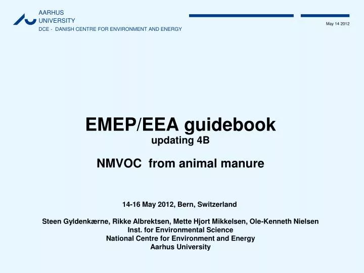 emep eea guidebook updating 4b nmvoc from animal manure