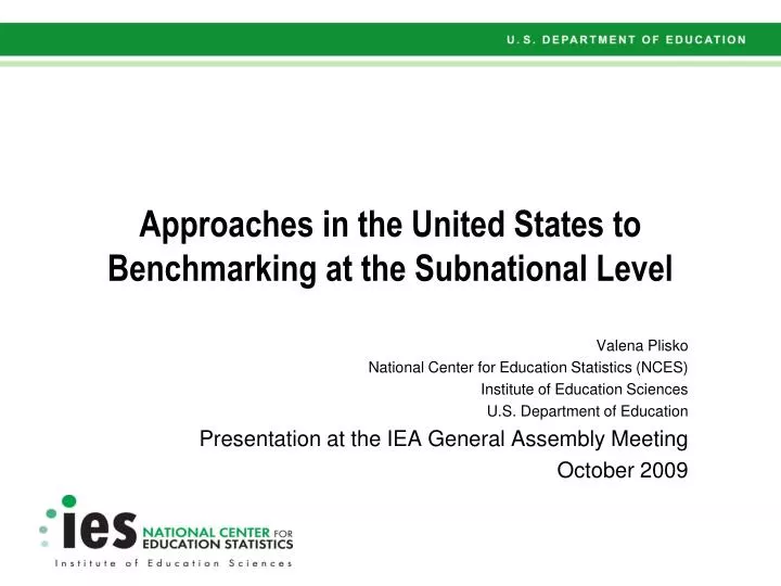 approaches in the united states to benchmarking at the subnational level