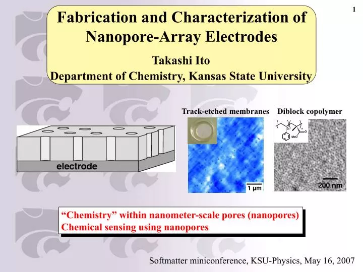 fabrication and characterization of nanopore array electrodes