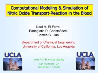 Department of Chemical Engineering University of California, Los Angeles