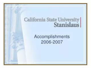Accomplishments 2006-2007