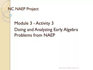 NC NAEP Project