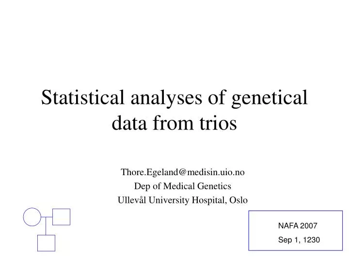 statistical analyses of genetical data from trios