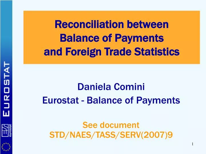 reconciliation between balance of payments and foreign trade statistics