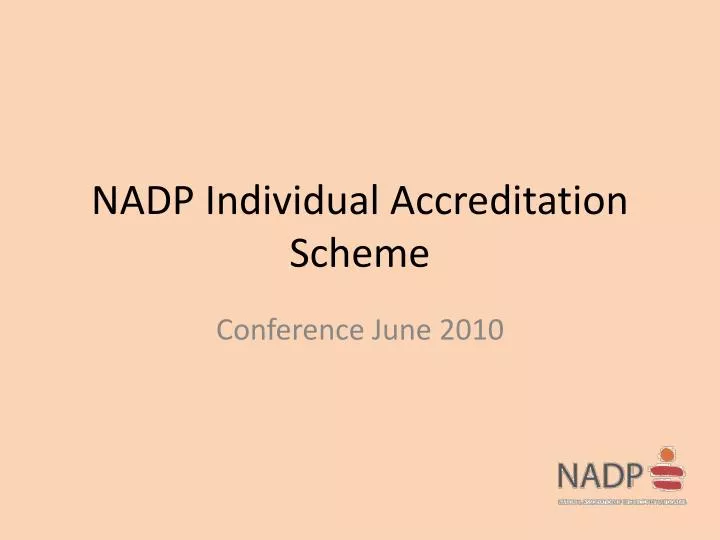 nadp individual accreditation scheme