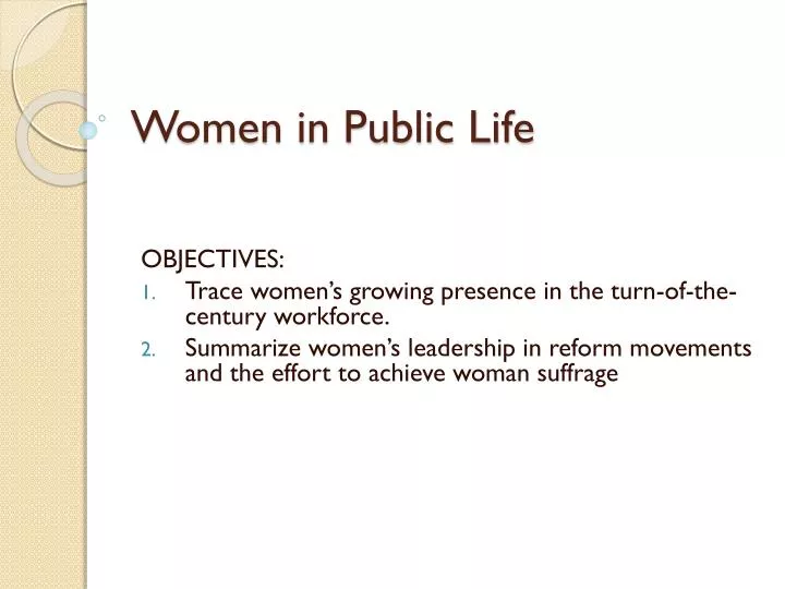 women in public life