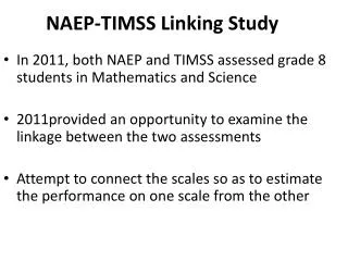 NAEP-TIMSS Linking Study