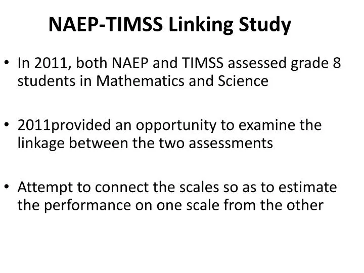 naep timss linking study
