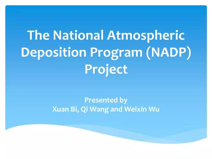 the national atmospheric deposition program nadp project