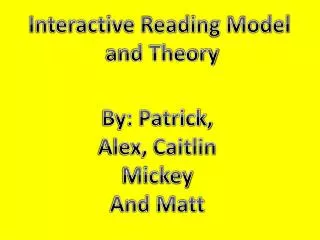 Interactive Reading Model and Theory