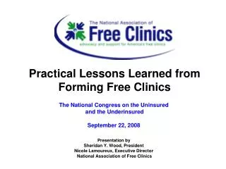 Practical Lessons Learned from Forming Free Clinics