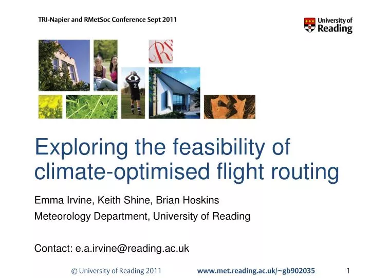 exploring the feasibility of climate optimised flight routing