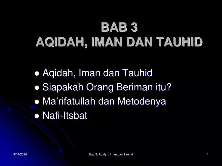 bab 3 aqidah iman dan tauhid