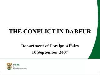 THE CONFLICT IN DARFUR