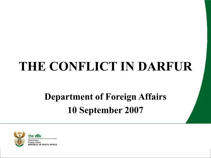 the conflict in darfur