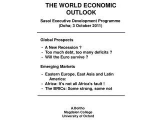 THE WORLD ECONOMIC
