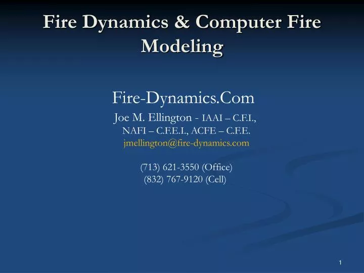 fire dynamics computer fire modeling