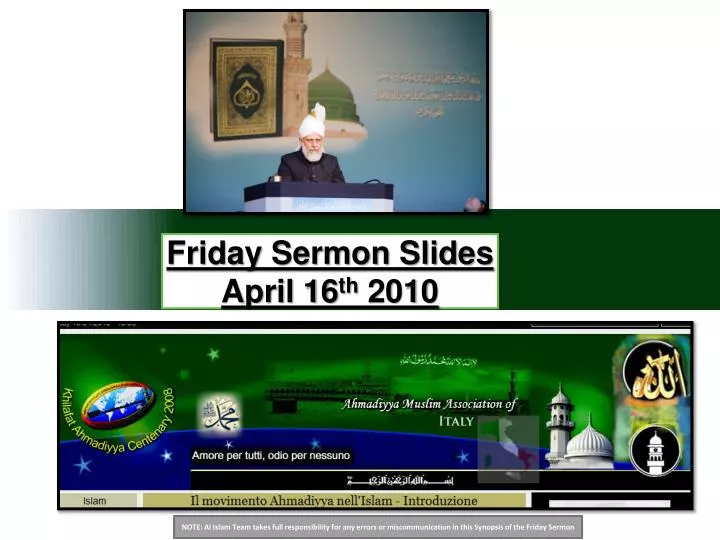 friday sermon slides april 16 th 2010
