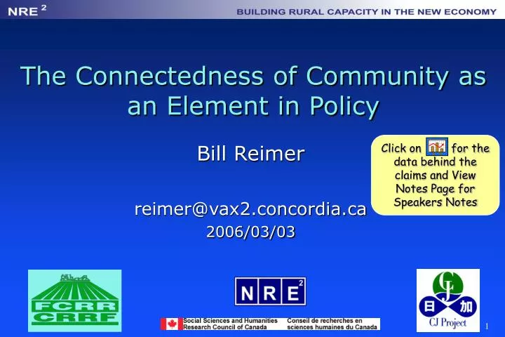 the connectedness of community as an element in policy