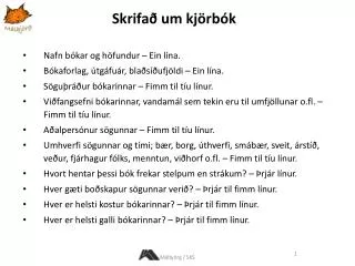 skrifa um kj rb k