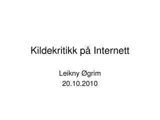 kildekritikk p internett