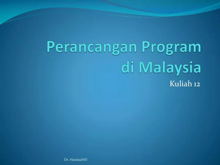 perancangan program di malaysia