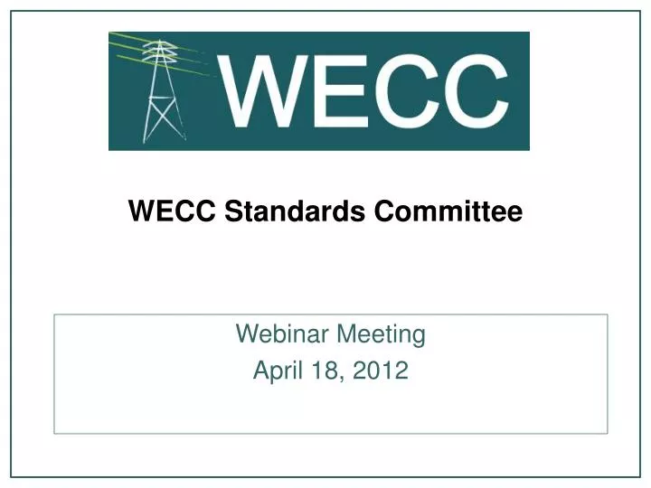 wecc standards committee
