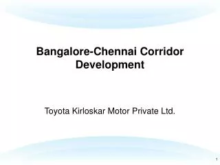 Bangalore-Chennai Corridor Development