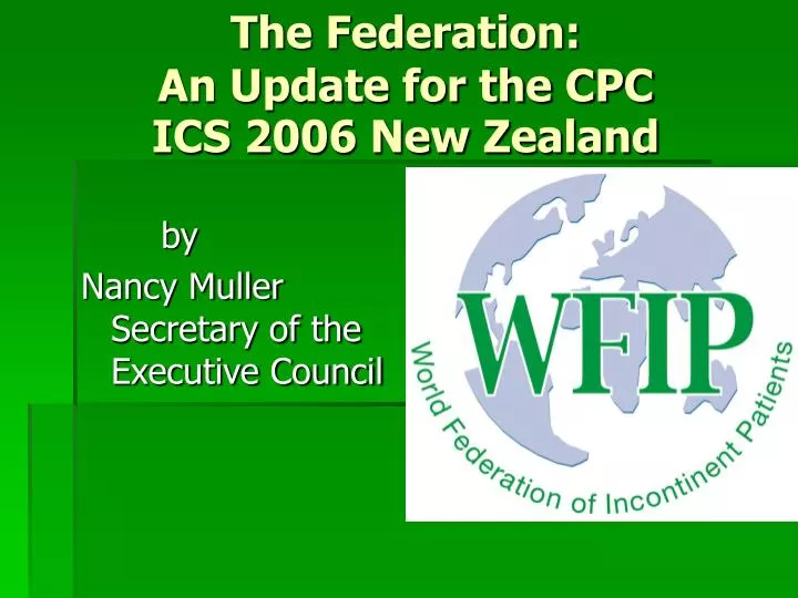 the federation an update for the cpc ics 2006 new zealand