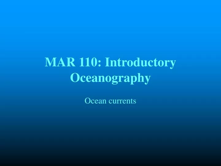 mar 110 introductory oceanography