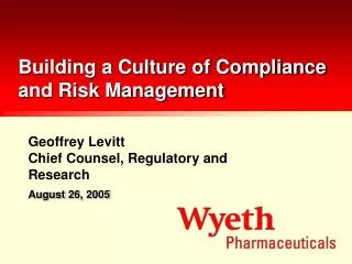 Building a Culture of Compliance and Risk Management