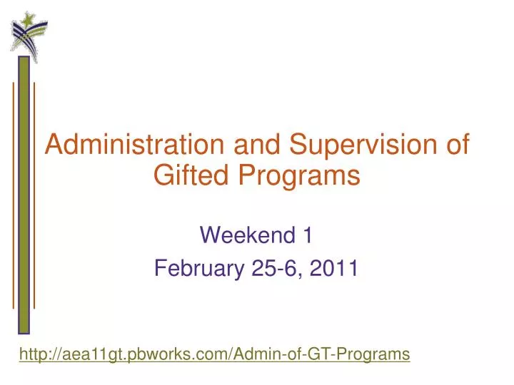 administration and supervision of gifted programs