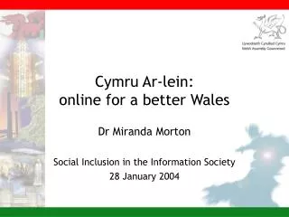 Cymru Ar-lein: online for a better Wales