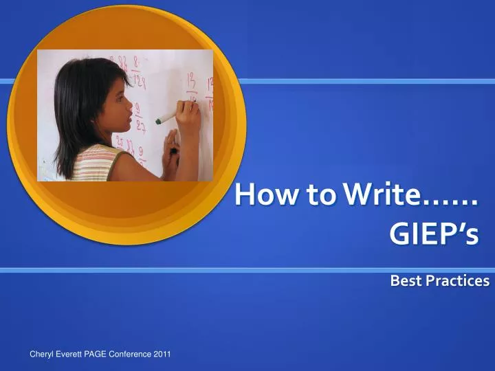 how to write giep s
