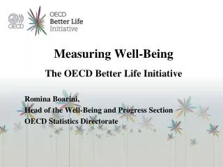 Measuring Well-Being The OECD Better Life Initiative
